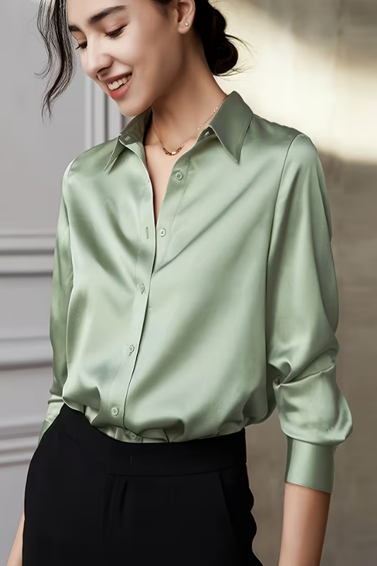 Satin Relaxed Blouse for Effortless Elegance and All-Season Comfort