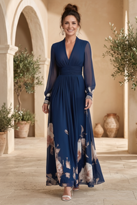 Twilight Whisper Pleated Maxi Dress