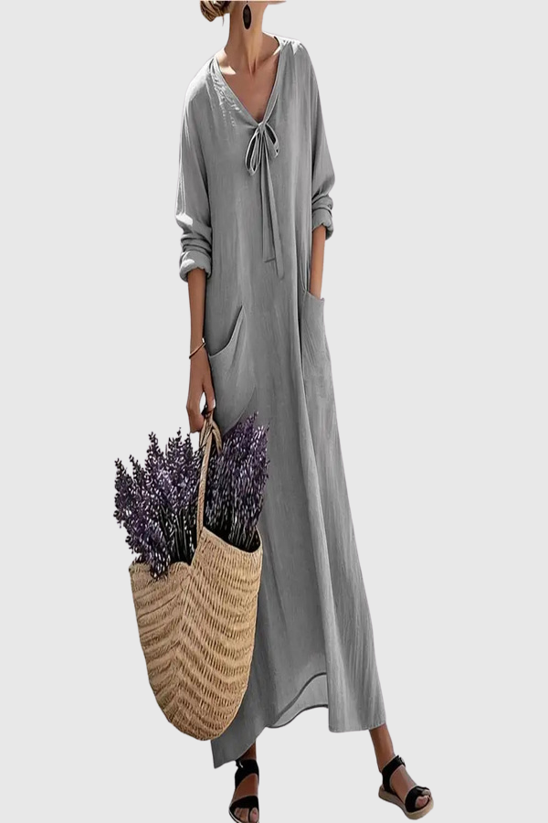 Relaxed V Neck Maxi Dress