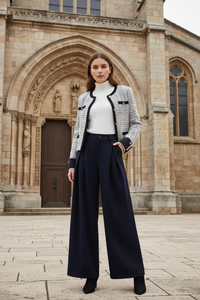 Fluid Wool Wide Leg Pants