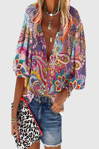 Floral Button Front Blouse