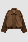 Chic Lapel Bomber Jacket