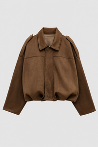 Chic Lapel Bomber Jacket