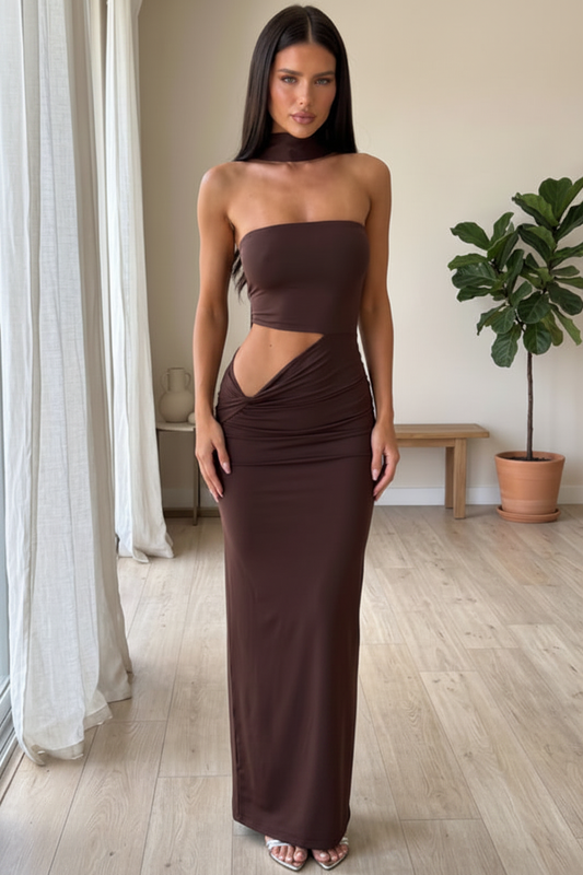 Elegant Halter Neck Occasion Dress