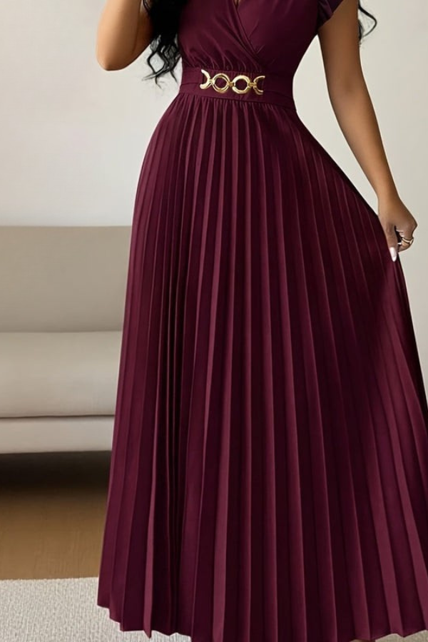 Chic Pleated Square Neck Midi Dresses