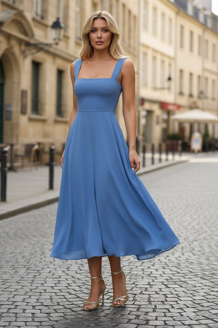 Square Neck Midi Dress