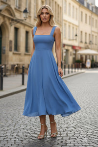 Square Neck Midi Dress