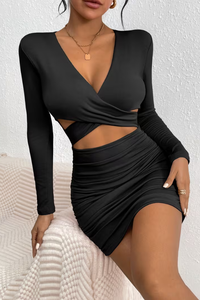 Sculpted Cutout Vneck Dress