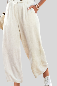 Relaxed Cropped Summer Pants Pockets