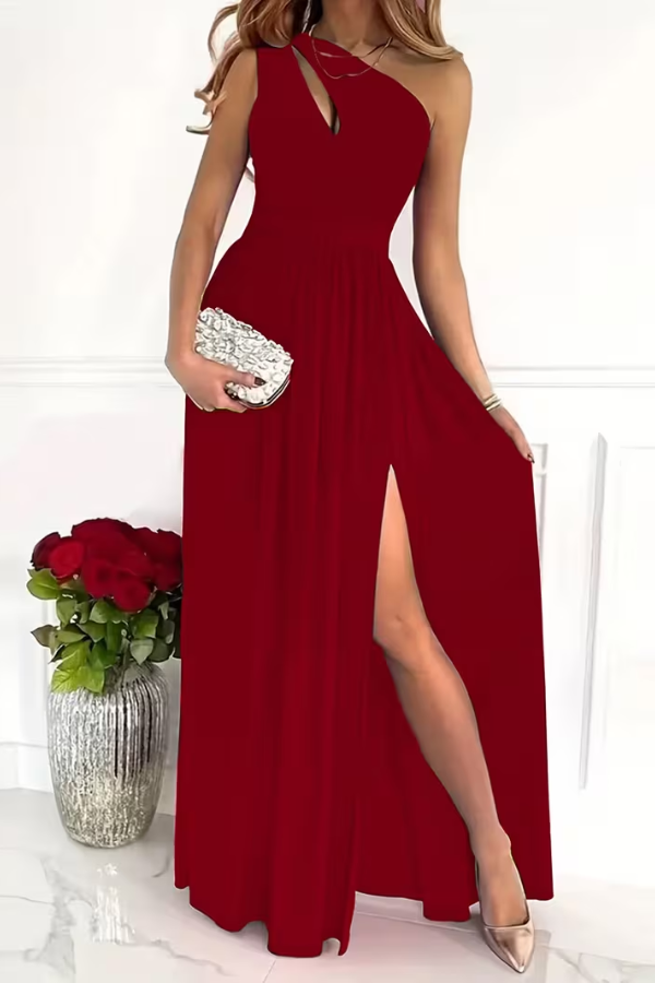 Sleek One Shoulder Maxi Dress