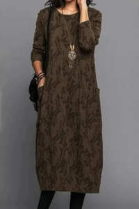 Cozy Floral Midi Dress