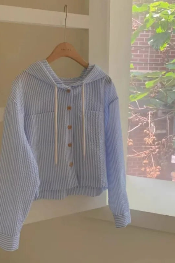Relaxed Summer Hooded Blouse