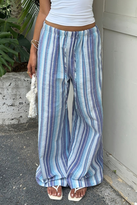 Striped Cropped Summer Pants Relaxed