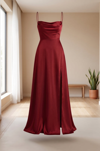 Elegantes Seitenschlitz Lässiges Maxikleid