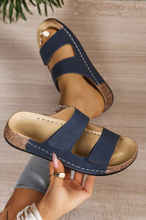 Double Strap Arch Support Slip On Slippers