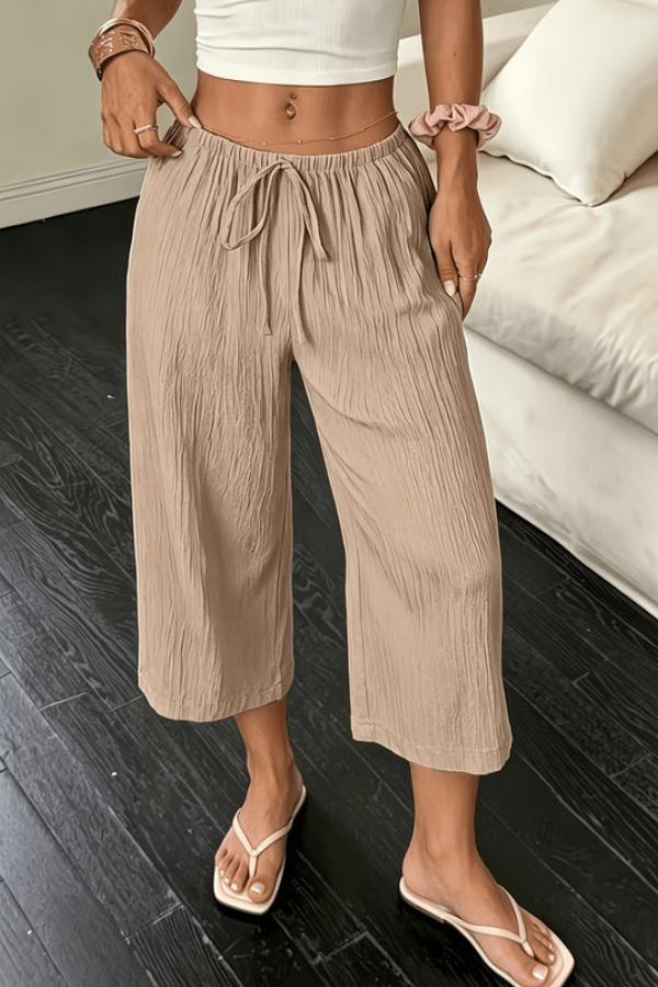 Elegant Cropped Summer Pants Loose