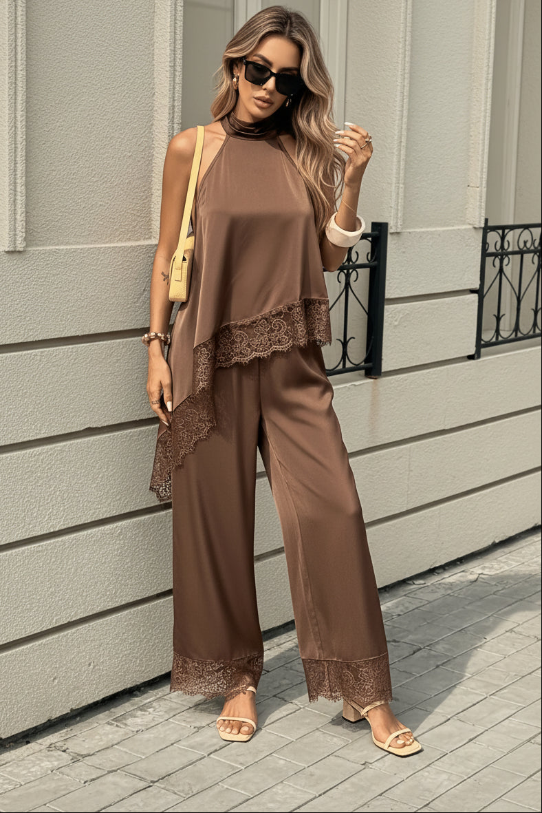 Bohemian Inspired Two-Piece Set with Refined Lace Details