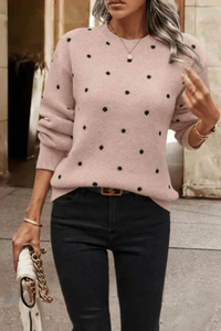 Playful Polka Dot Knit Sweater