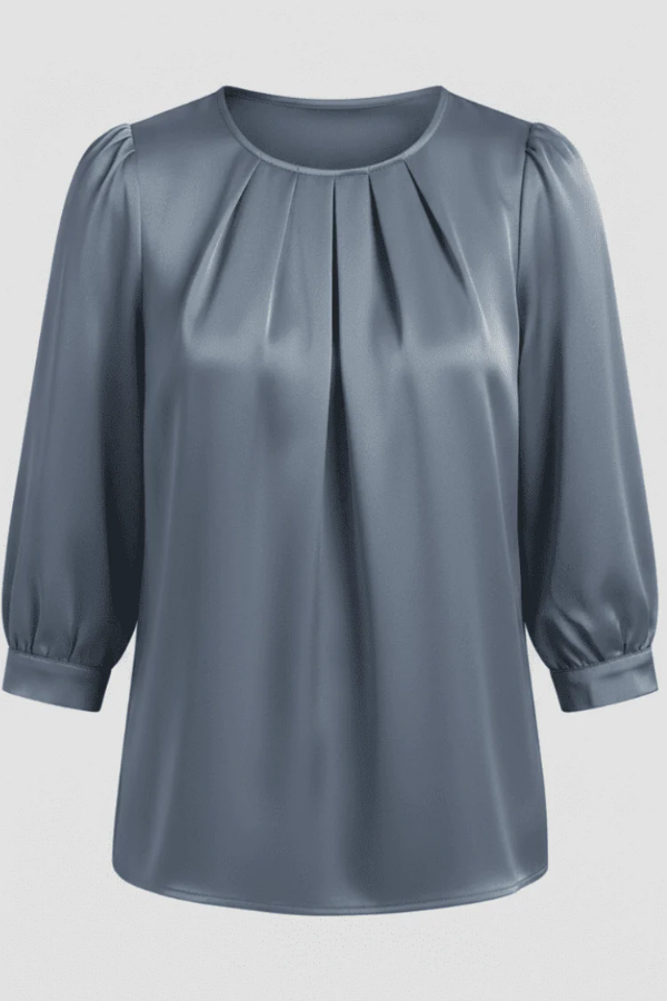 Elegant Pleated Long Sleeve Blouse