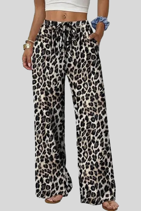 Relaxed Drawstring Wide Leg Pants