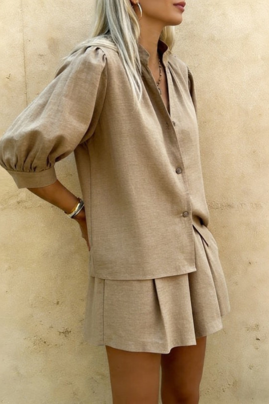 Breezy Shorts Set Puff Sleeve