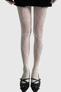 Elegant Floral Lace Pattern Tights