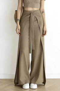 Elegant Cropped Summer Pants Bowtie