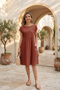 Elegant Side Pocket Midi Dress