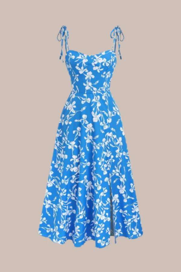 Directional Polyester Floral Dress