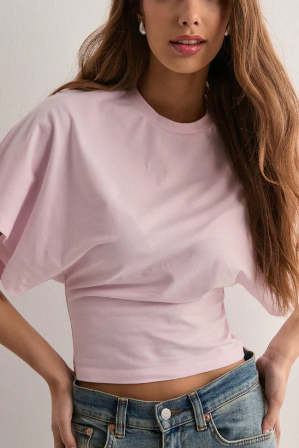 Breathable Cotton Cropped Tee