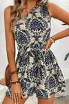 Floral Rayon Romper One Shoulder
