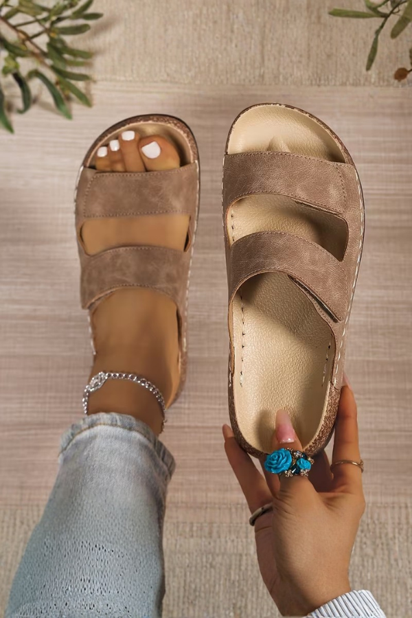Arch Support Double Strap Slide Sandals