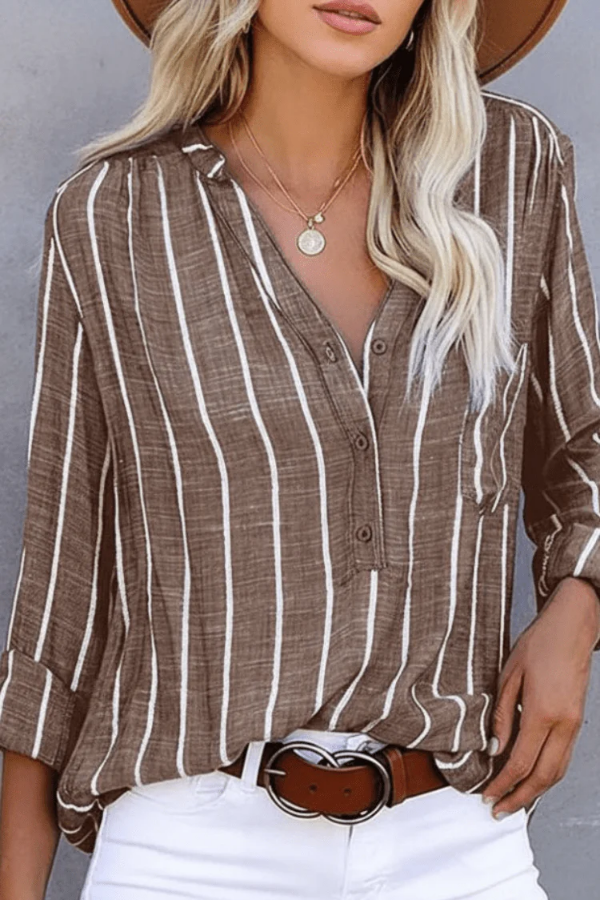 Chic Striped Blouse Daywear
