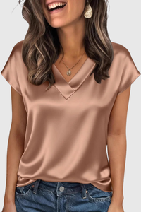 Elegant V Neck Summer Blouse