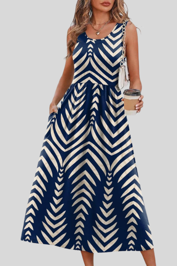 Printed Pocket Midi Sundress