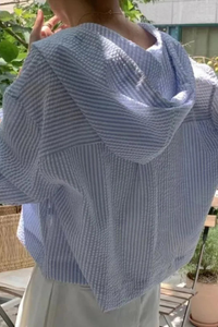 Relaxed Summer Hooded Blouse