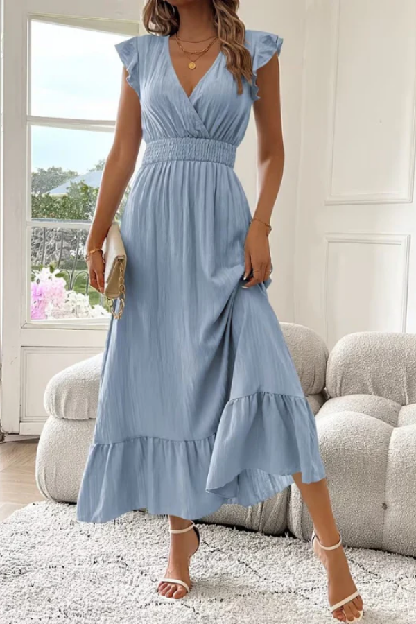 Airy Maxi Dress V Neck