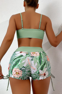 Tropical Drawstring Bikini Set
