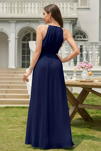 Bridal Halter Neck Keyhole Maxi Dresses
