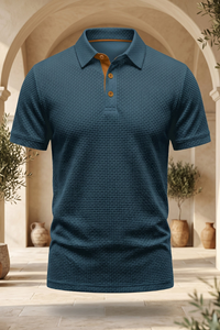 Hafenwelle Texturiertes Polo-Shirt