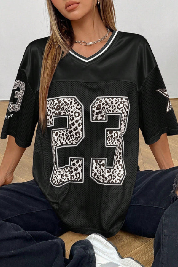 Oversized Animal Print Top