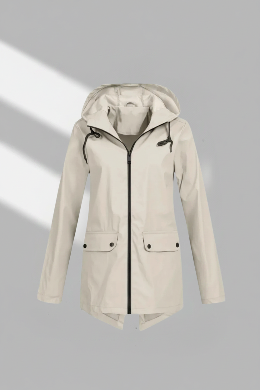 Hooded Longline Zip Front Utility Coat