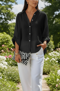 Chic Cropped Puff Sleeve Blouse