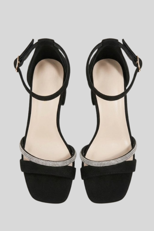Sparkle Strap Block Heel Sandals