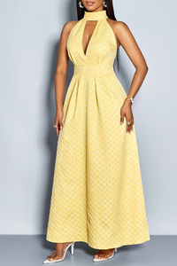 Romantic Halter Neck Keyhole Maxi Dresses