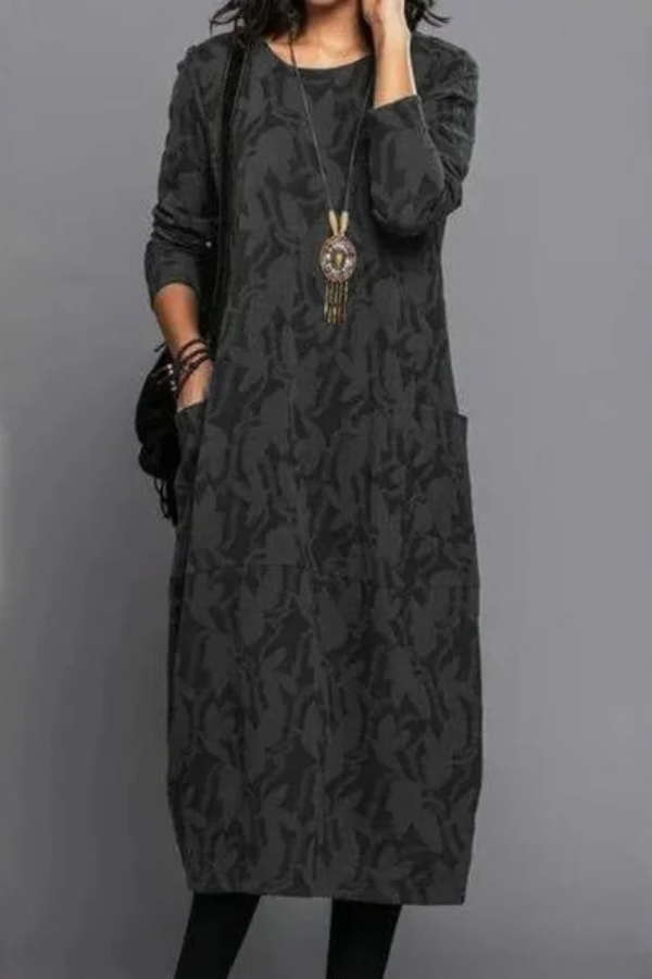 Cozy Floral Midi Dress
