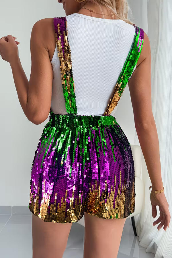 Radiant Sequin Jumpsuit Backless