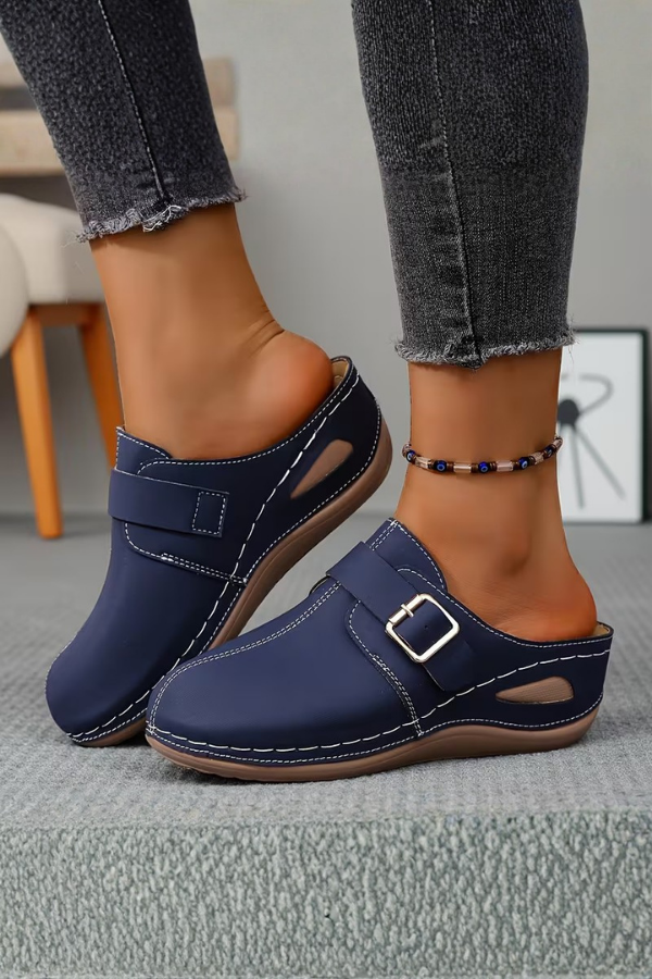Closed Toe Platform Mule Slippers