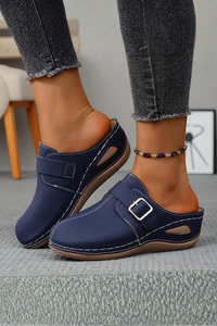 Closed Toe Platform Mule Slippers