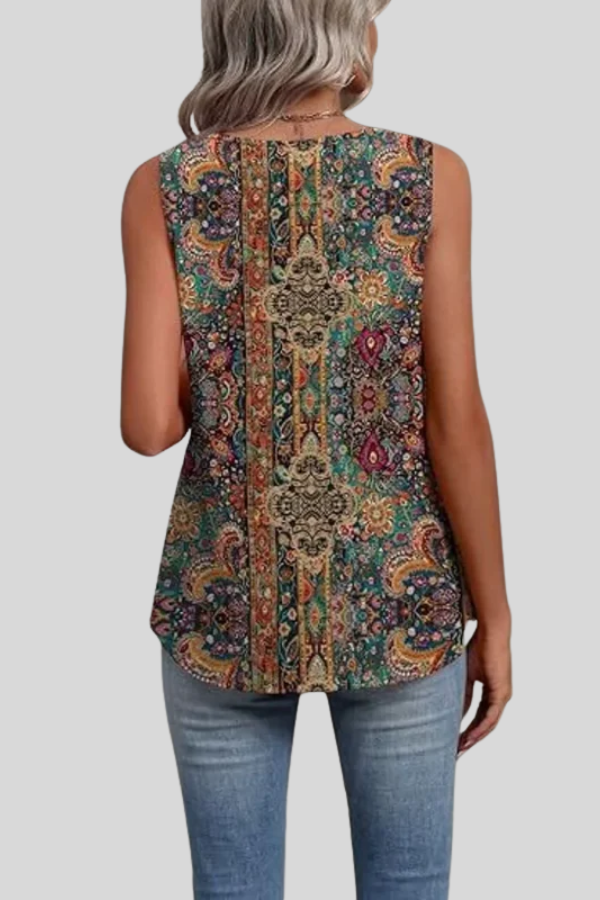 Boho Ruched V Neck Blouse